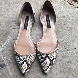 White House black market Python Print Flat Shoes